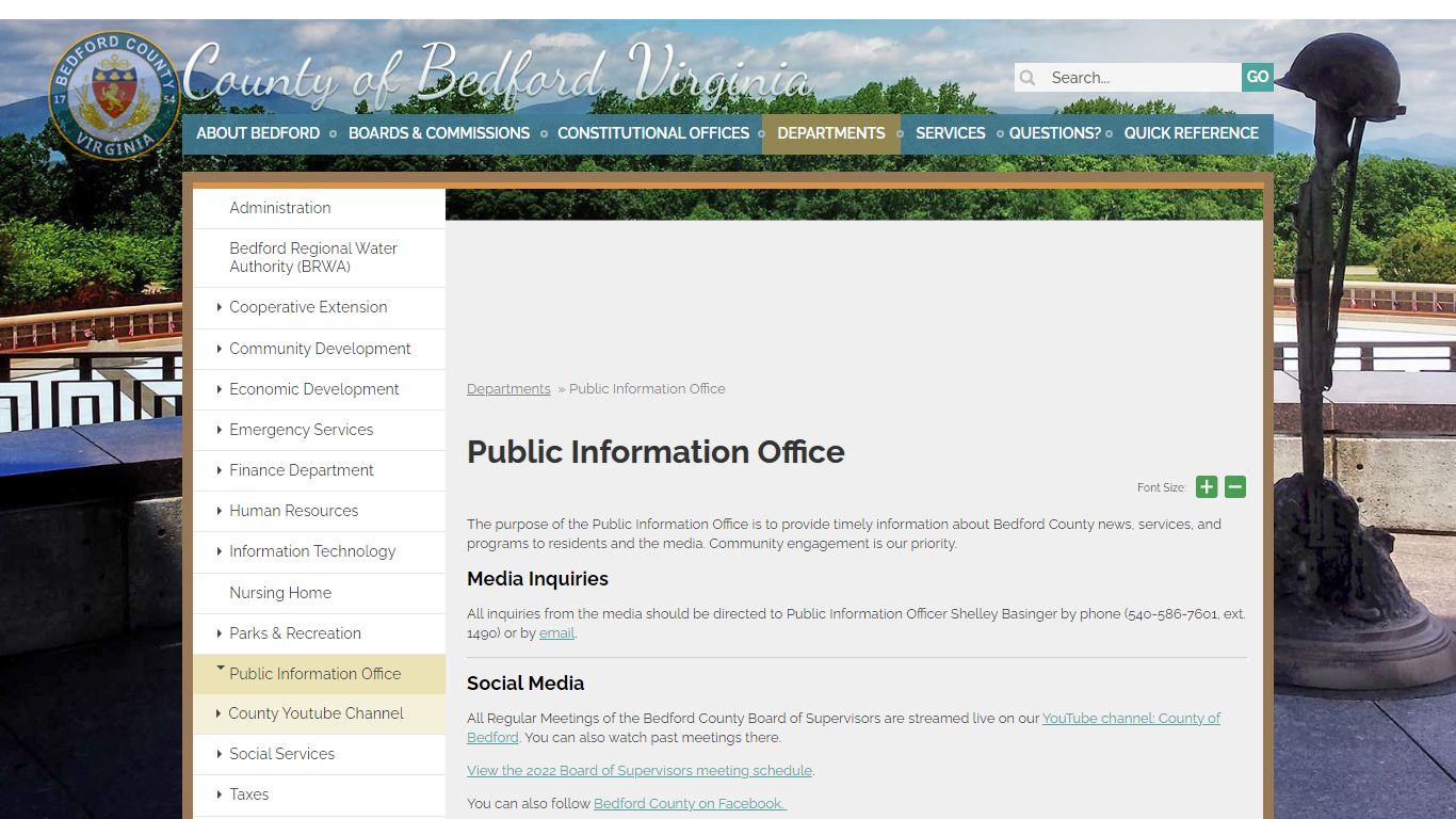 Public Information Office | County of Bedford, Virginia